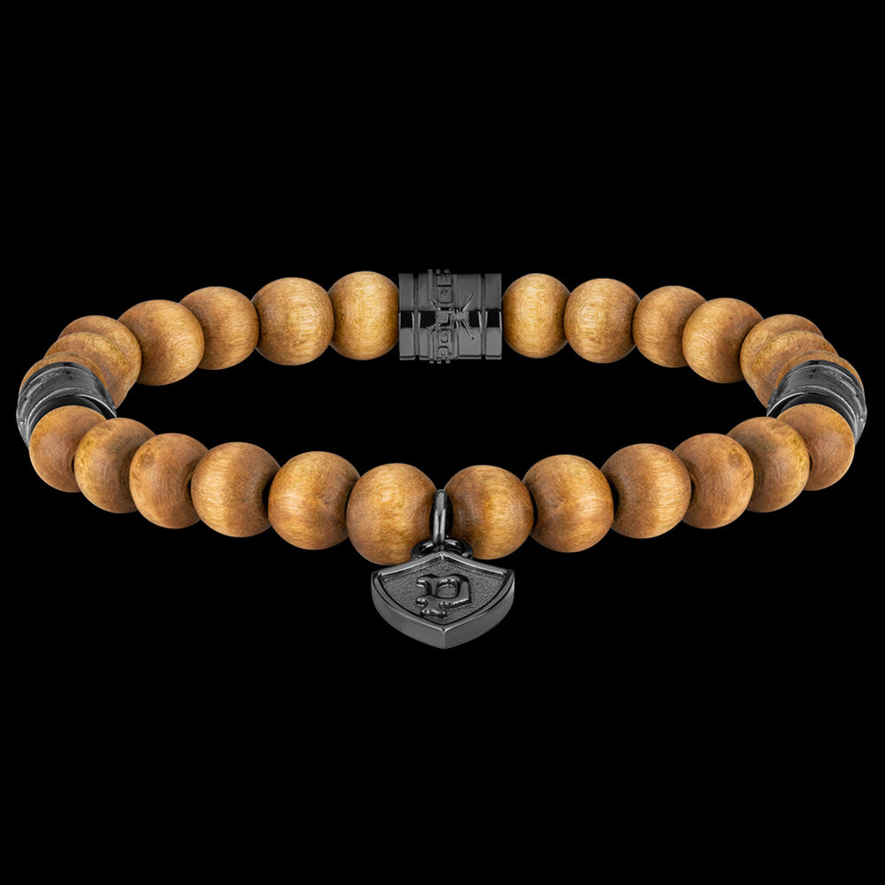 POLICE TALISMAN WOODEN BEAD BRACELET