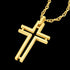 POLICE FRAMED GOLD CROSS MEN'S NECKLACE