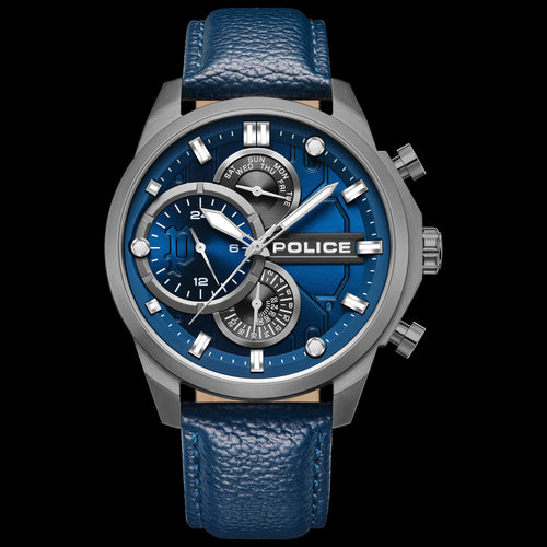 Police Reactor Blue Leather Men's Watch | Australia