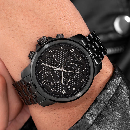 POLICE MENSOR ALL BLACK MEN'S WATCH - WRIST VIEW