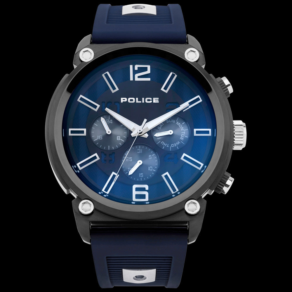 POLICE ARMOR BLUE DIAL GUNMETAL MEN'S WATCH