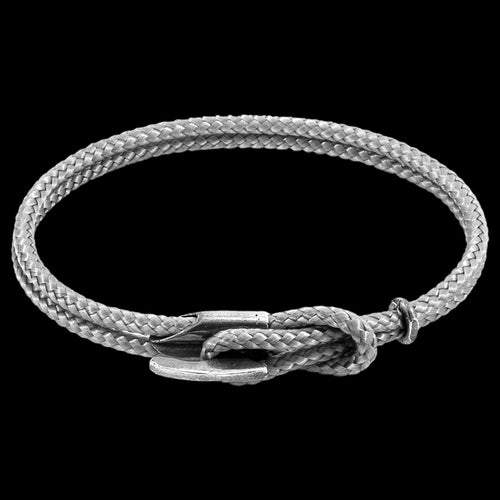 ANCHOR & CREW PADSTOW SILVER GREY ROPE BRACELET