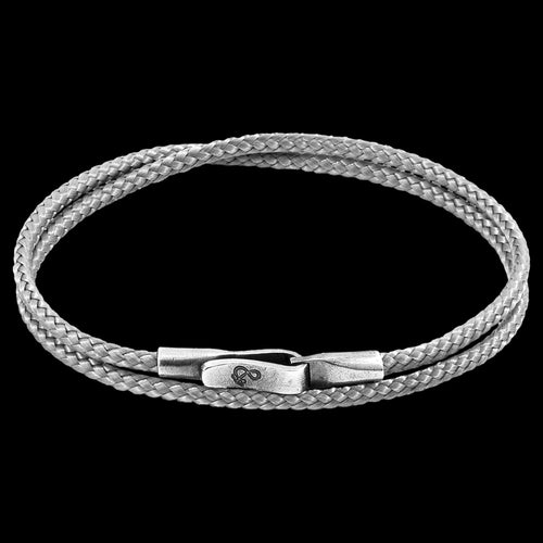 ANCHOR & CREW LIVERPOOL SILVER GREY ROPE BRACELET