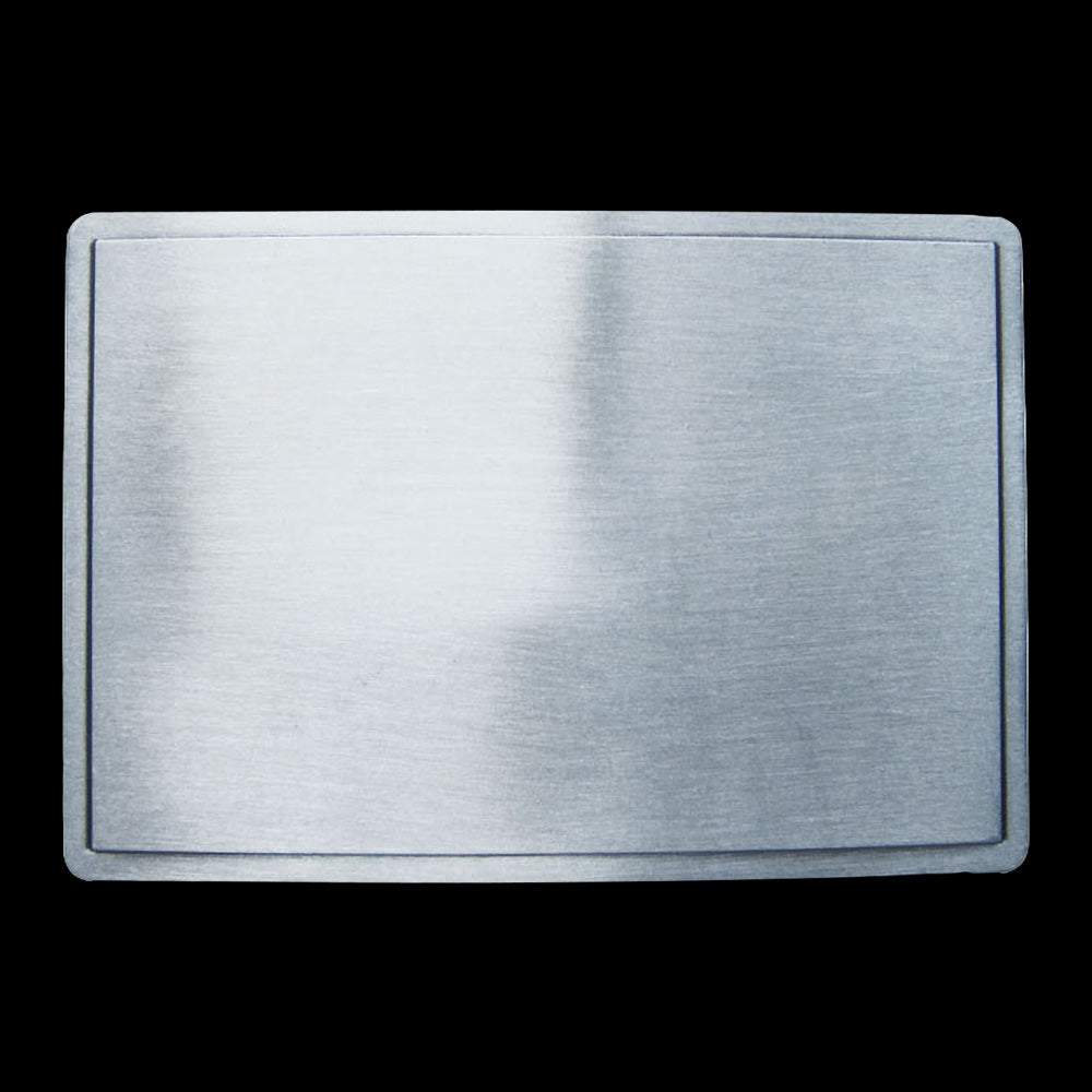 RECTANGLE BLANK BRUSHED METAL BELT BUCKLE