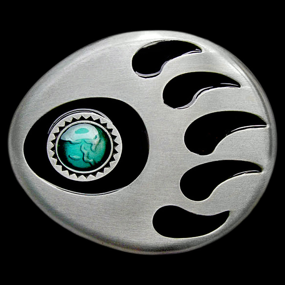 NATIVE AMERICAN INDIAN BEAR PAW BELT BUCKLE