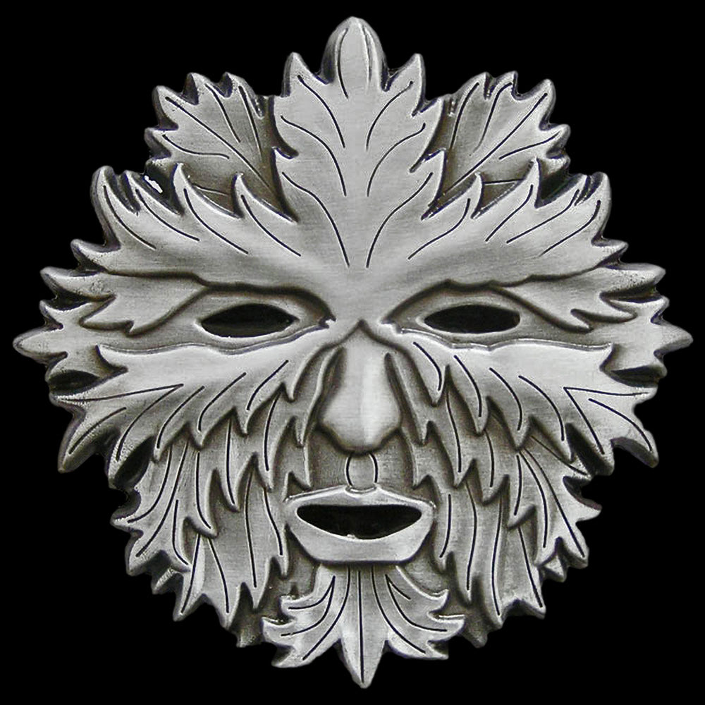 CELTIC GREEN MAN FACE BELT BUCKLE