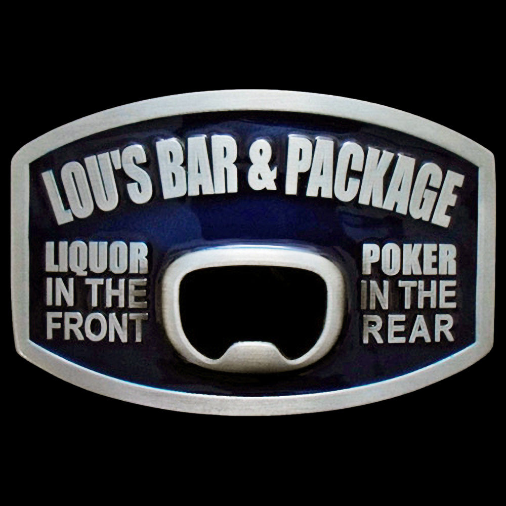 LOU'S BAR & PACKAGE BELT BUCKLE