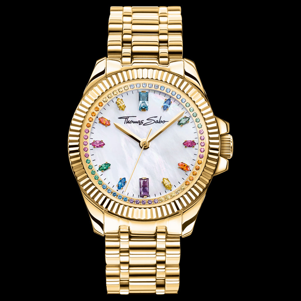 THOMAS SABO LADIES GOLD DIVINE RAINBOW WATCH