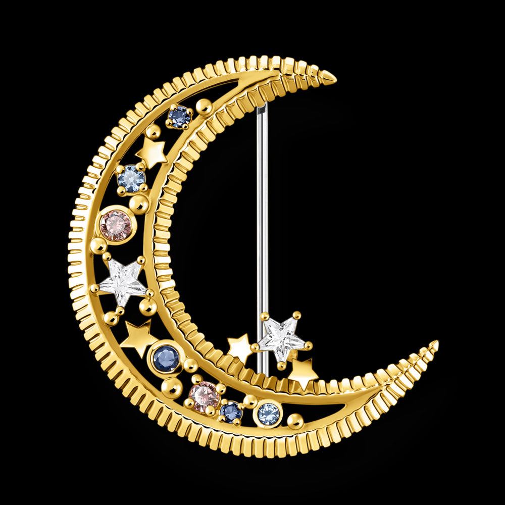Thomas Sabo Crescent Moon Gold Brooch Australia Silver Steel