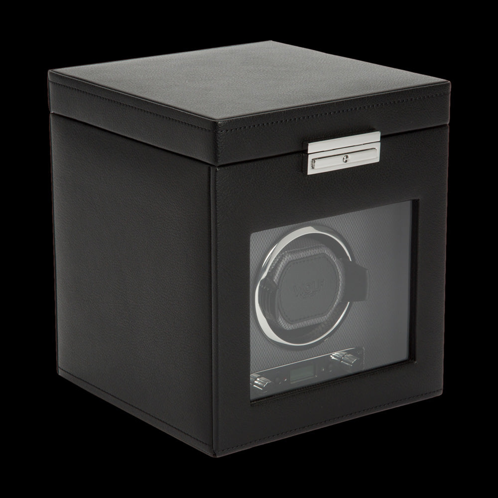 WOLF VICEROY BLACK SINGLE WATCH WINDER STORAGE