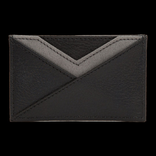 WOLF HOWARD BLACK LEATHER CREDIT CARD WALLET - FRONT VIEW