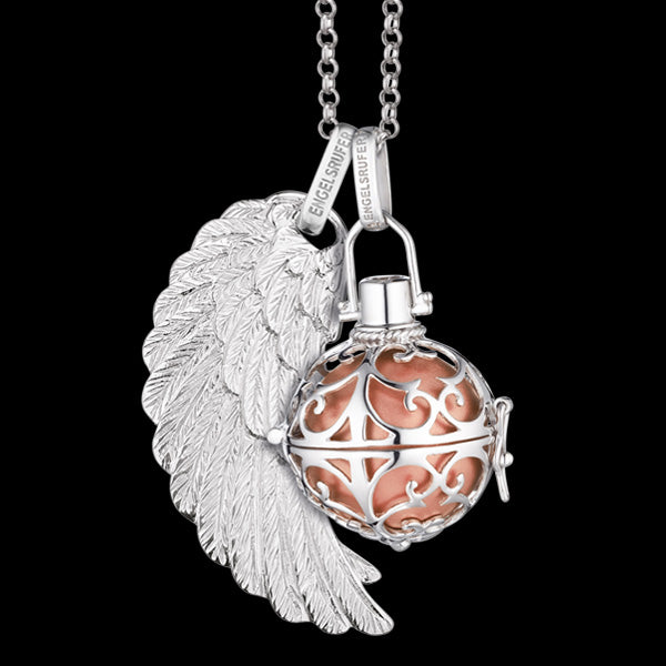 ENGELSRUFER SILVER ROSE SOUNDBALL PENDANT WITH OPTIONAL WING