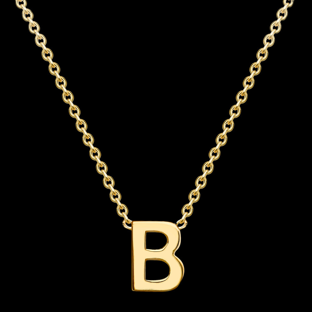 Letter B Initial Necklace Carat Yellow Gold Australia – Silver