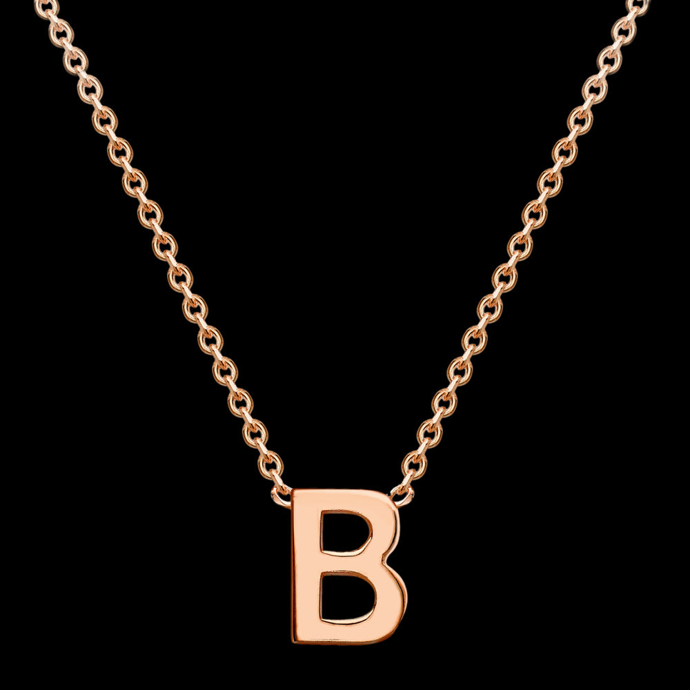 Letter B Initial Necklace Carat Rose Gold Australia – Silver Steel