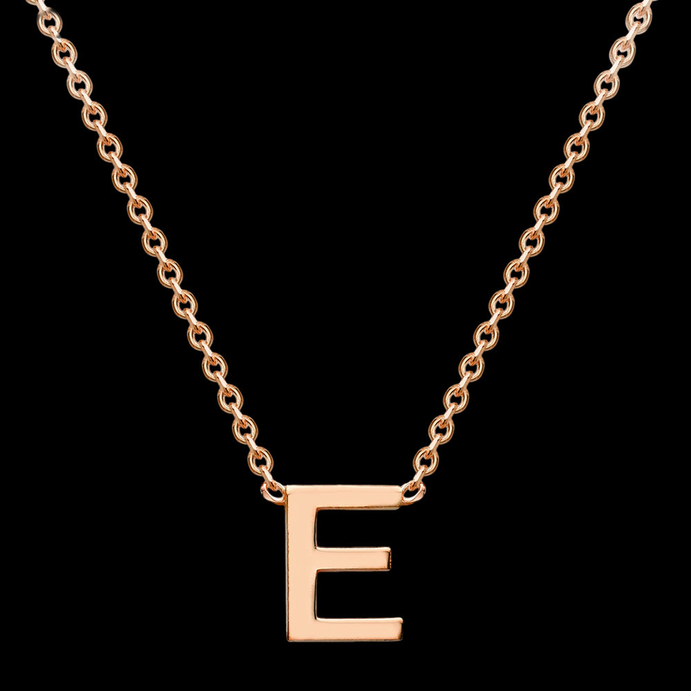 LETTER E INITIAL NECKLACE 9 CARAT ROSE GOLD | AUSTRALIA