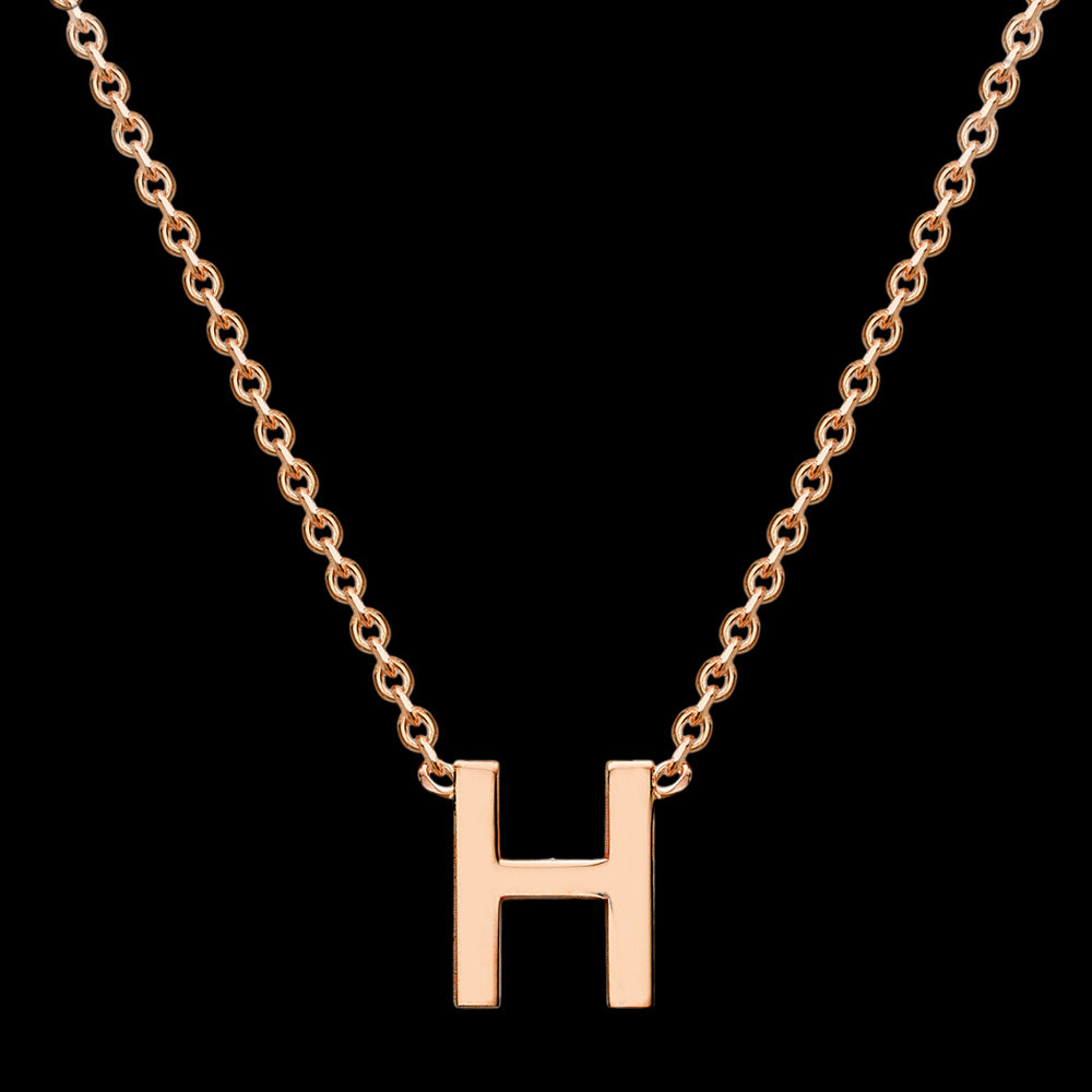 LETTER H INITIAL NECKLACE 9 CARAT ROSE GOLD | AUSTRALIA