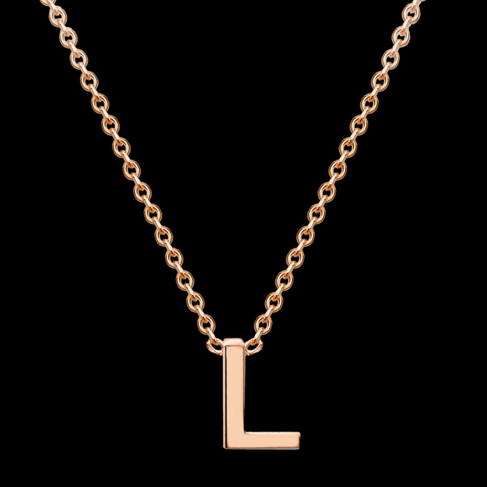 LETTER L INITIAL NECKLACE 9 CARAT ROSE GOLD | AUSTRALIA