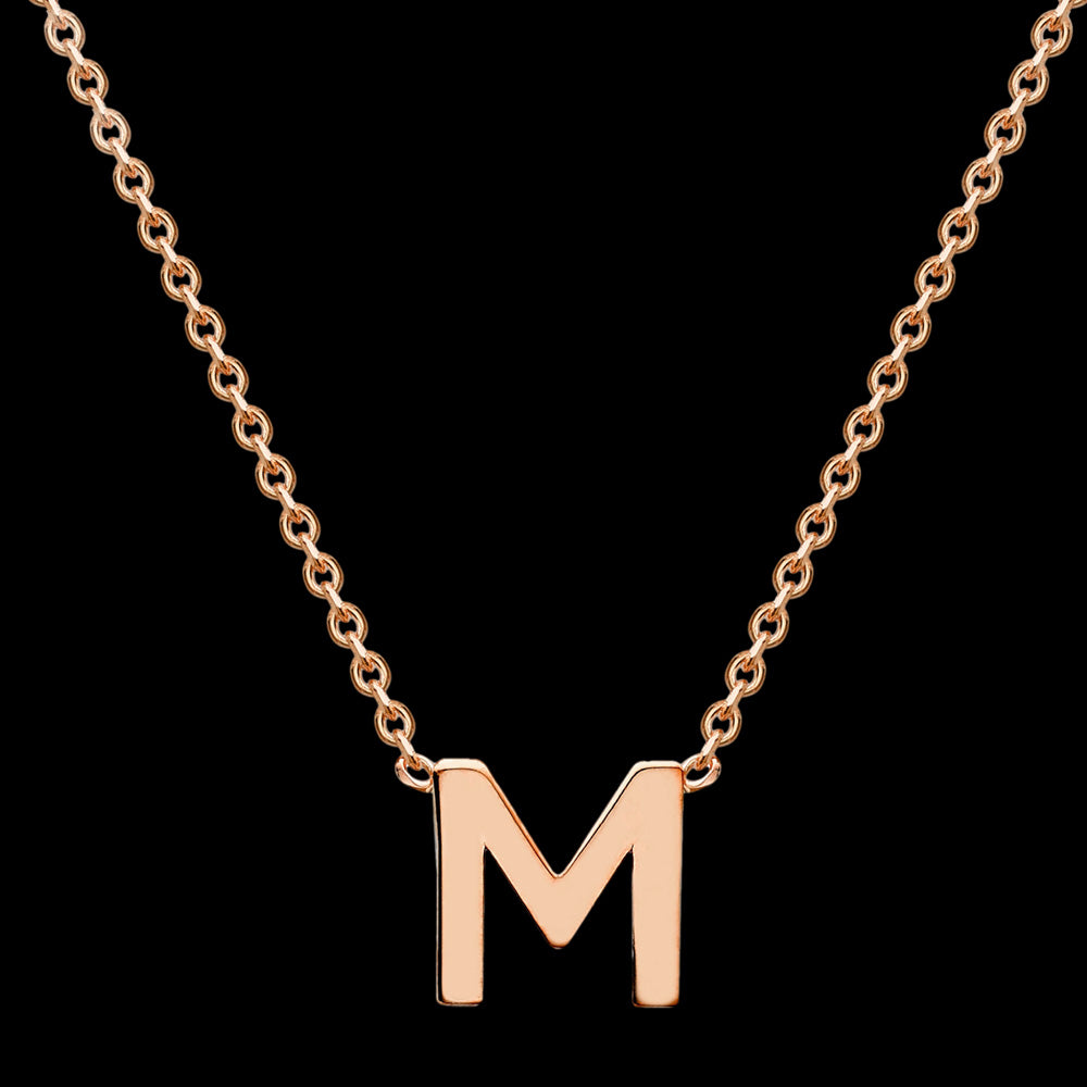 LETTER M INITIAL NECKLACE 9 CARAT ROSE GOLD | AUSTRALIA