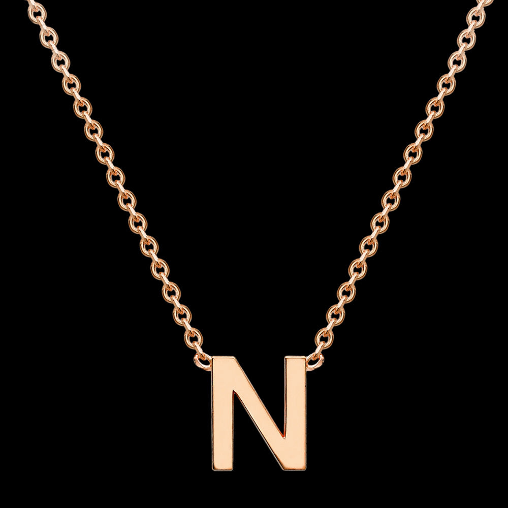 LETTER N INITIAL NECKLACE 9 CARAT ROSE GOLD | AUSTRALIA