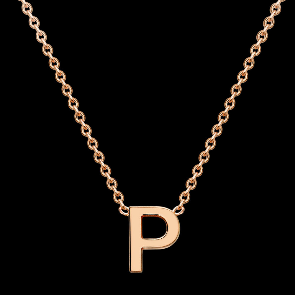 LETTER P INITIAL NECKLACE 9 CARAT ROSE GOLD | AUSTRALIA