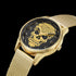 POLICE RISSINGTON MEN'S GOLD SKULL WATCH - SIDE VIEW