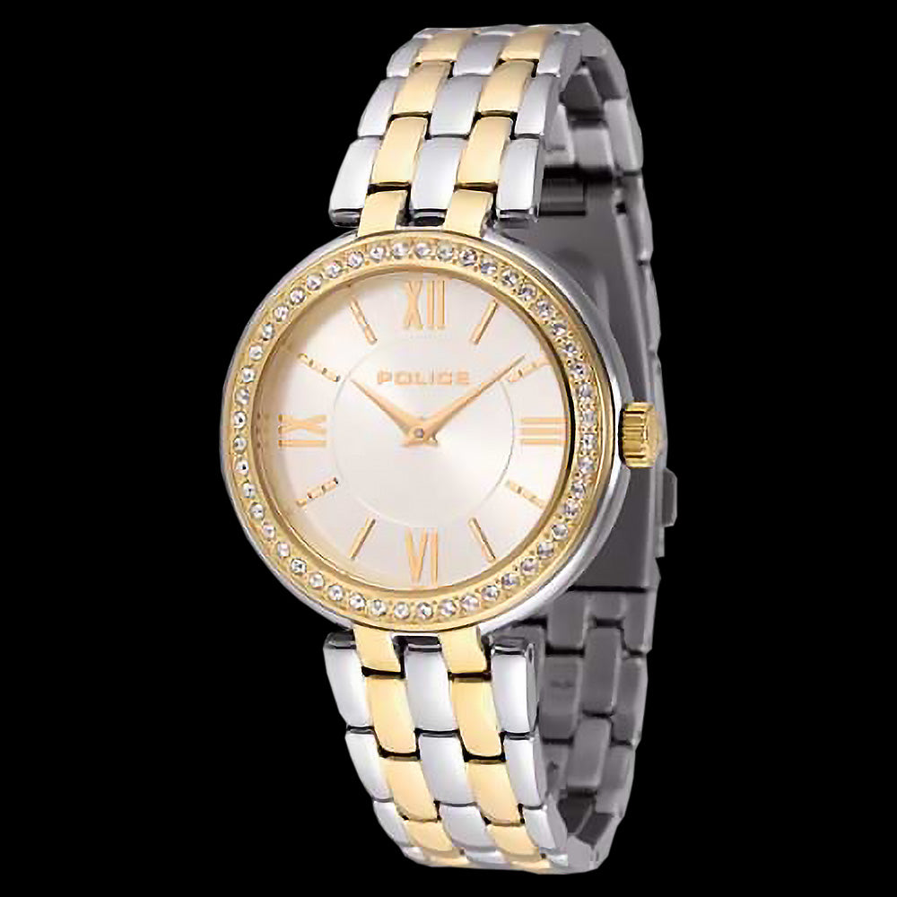 POLICE LADIES MAGNIFICENCE GOLD TWO TONE WATCH