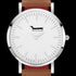 DOXIE OSCAR SILVER TAN 40MM WATCH - DIAL CLOSE-UP