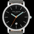 TED BAKER GRAHAM SILVER BLACK DIAL GREY PATTERN LEATHER WATCH - DIAL CLOSE-UP