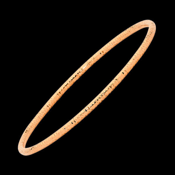 ELLANI STAINLESS STEEL ROSE GOLD IP ETCHED TUBE BANGLE