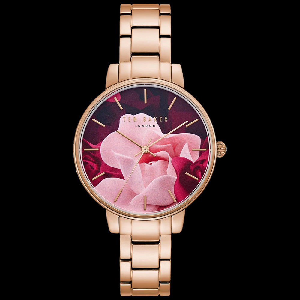 TED BAKER BROOK ROSE GOLD ROSE FLORAL DIAL WATCH