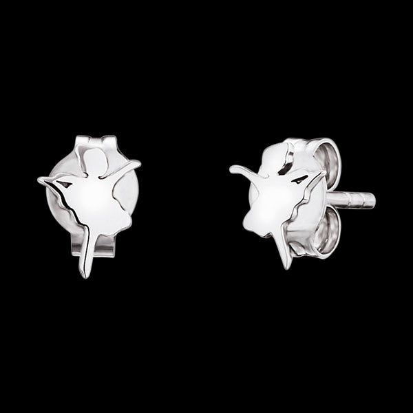 CHILDREN'S SILVER BALLERINA STUD EARRINGS | HERZENGEL