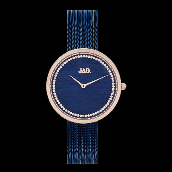 JAG LADIES TEGAN ROSE GOLD & NAVY BLUE DIAL WATCH