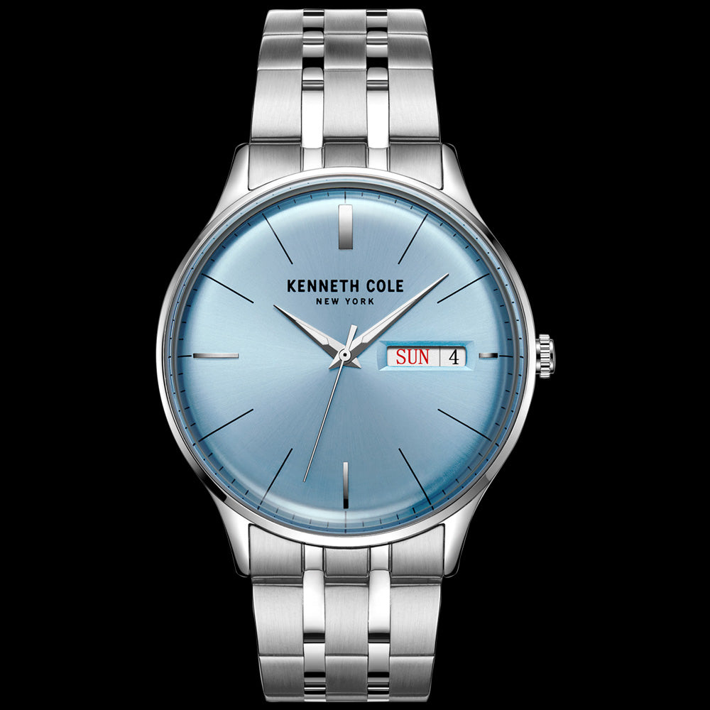 KENNETH COLE SKY BLUE DIAL CLASSIC MEN'S LINK WATCH