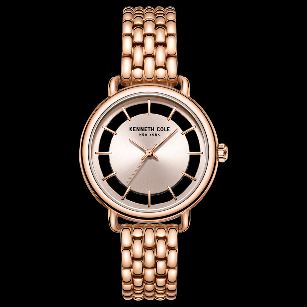 KENNETH COLE ROSE GOLD TRANSPARENCY LADIES LINK WATCH