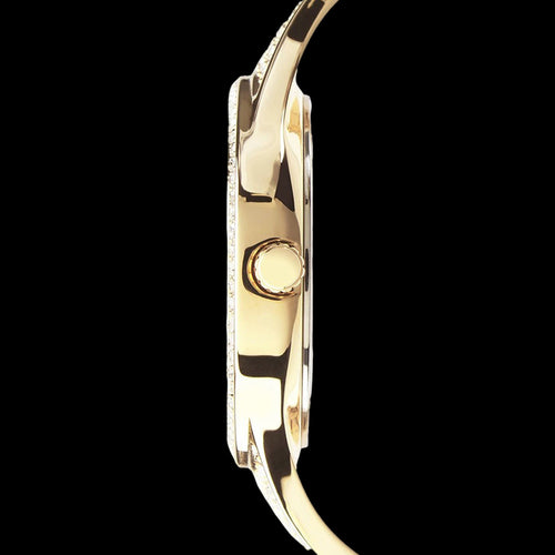SEKSY LADIES GOLD PAVE SET CRYSTAL BRACELET WATCH - SIDE VIEW