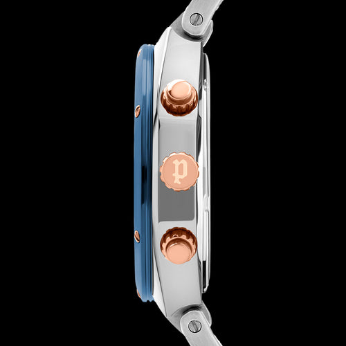 POLICE MEN'S KEDIRI BLUE DIAL SILVER WATCH - SIDE VIEW