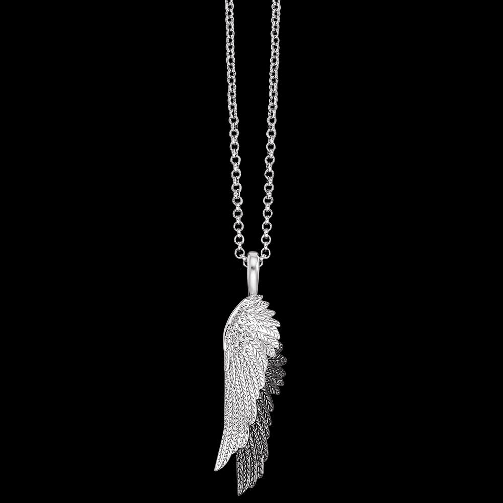 ANGEL WINGS PAIR SILVER BLACK NECKLACE | ENGELSRUFER AUSTRALIA