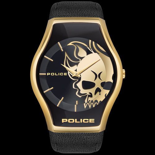 POLICE FLAMING SKULL SPHERE MEN'S GOLD WATCH | AUSTRALIA