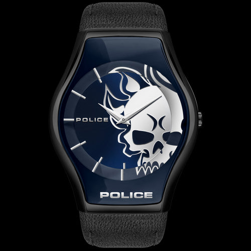 POLICE FLAMING SKULL SPHERE MEN'S BLUE WATCH | AUSTRALIA
