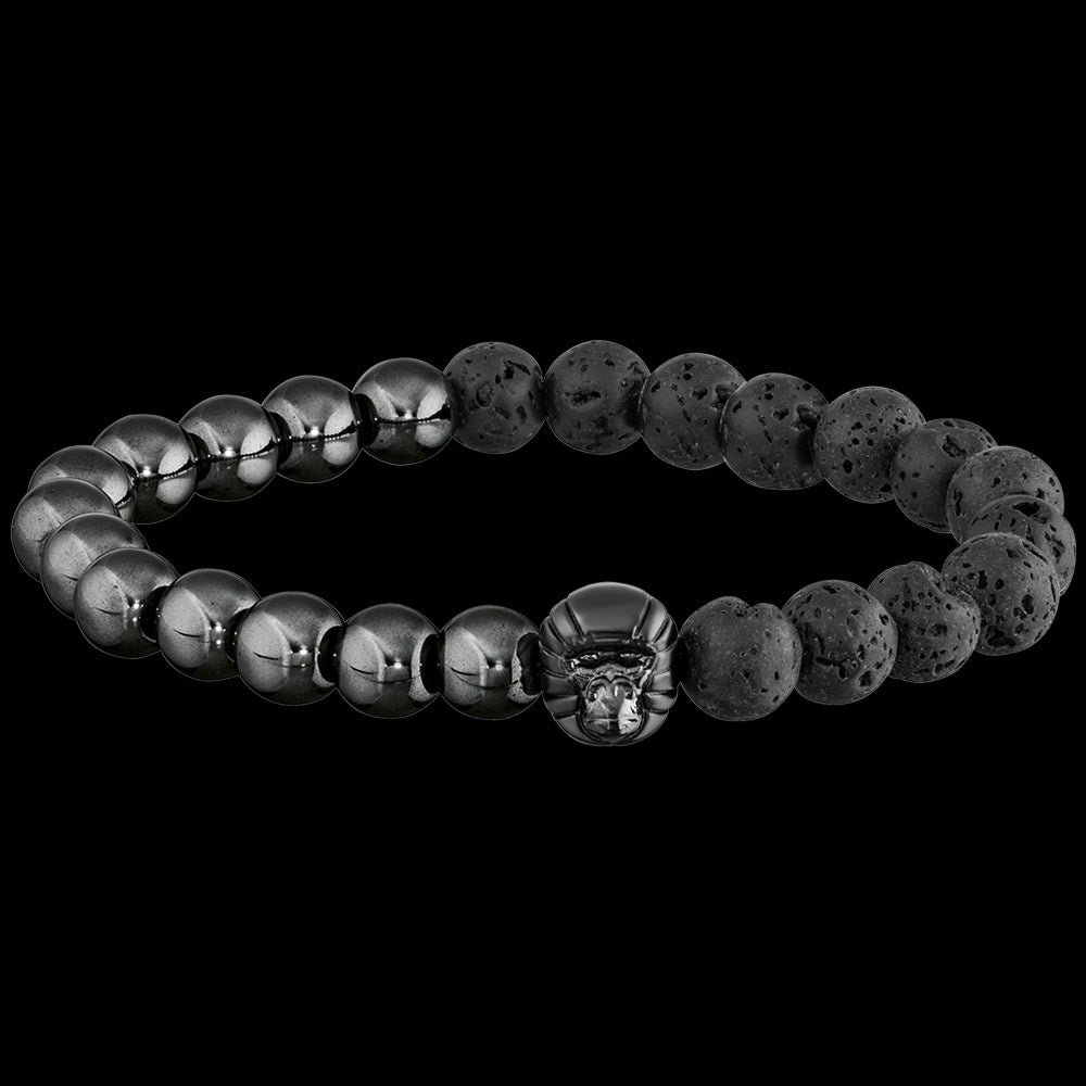 SAVE BRAVE MEN'S RANO GORILLA ONYX LAVA STONE BRACELET