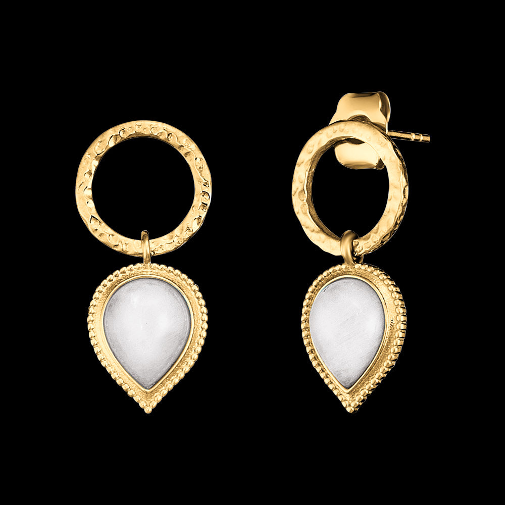 ENGELSRUFER GOLD MOONSTONE TEARDROP EARRINGS