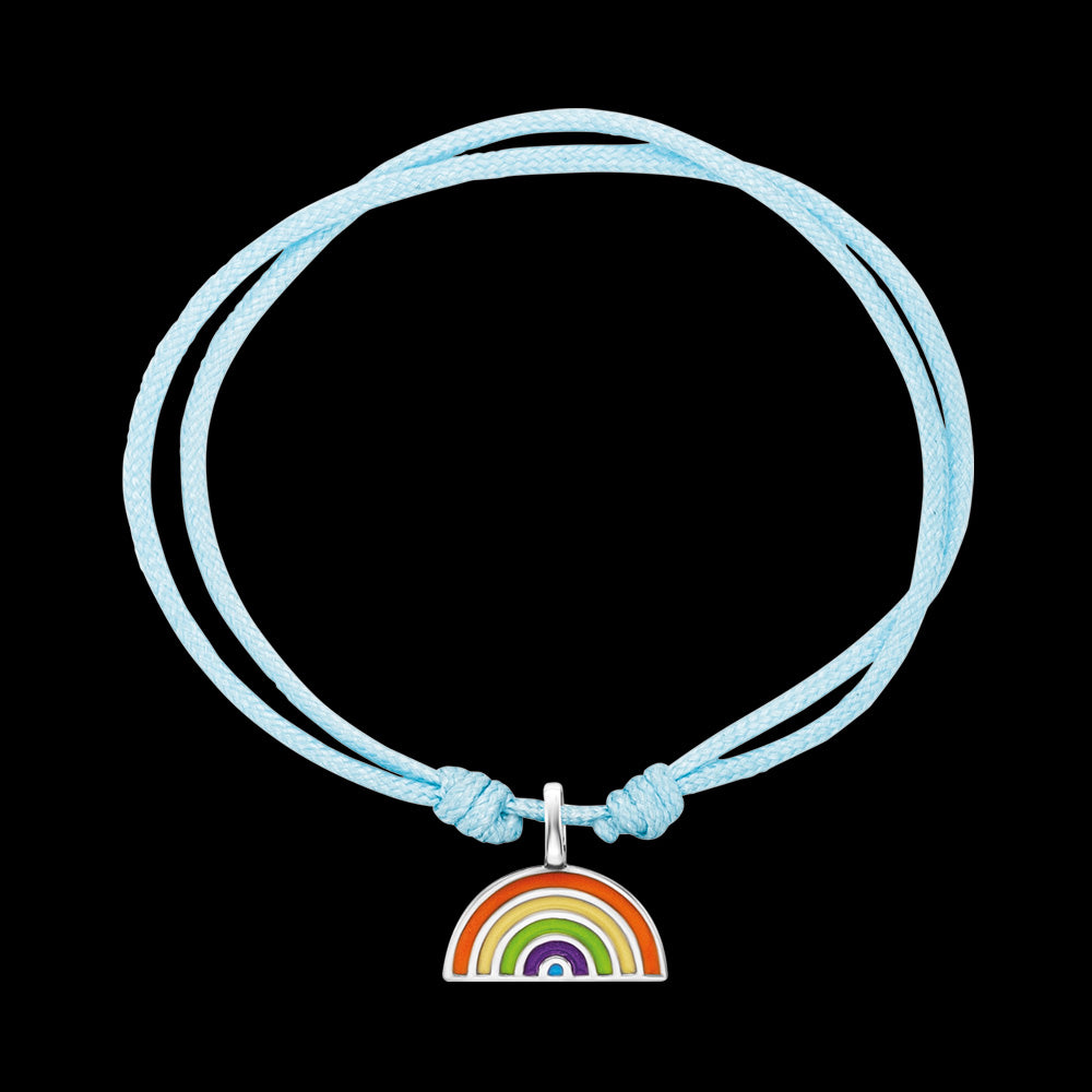 HERZENGEL SILVER RAINBOW ADJUSTABLE CORD CHILDREN'S BRACELET