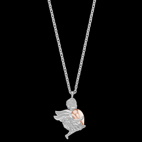 ENGELRUFER SILVER ROSE GOLD ANGEL HEARTWING NECKLACE - FULL VIEW