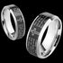 LORD'S PRAYER BLACK IP BEVELED EDGE STAINLESS STEEL RING - ANGLE VIEW