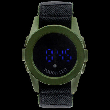 TAPOUT TOUCH GREEN DIGITAL WATCH Silver Steel