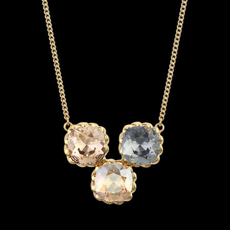 LOLA & GRACE SQUARE TWIST BIB GOLD PENDANT NECKLACE