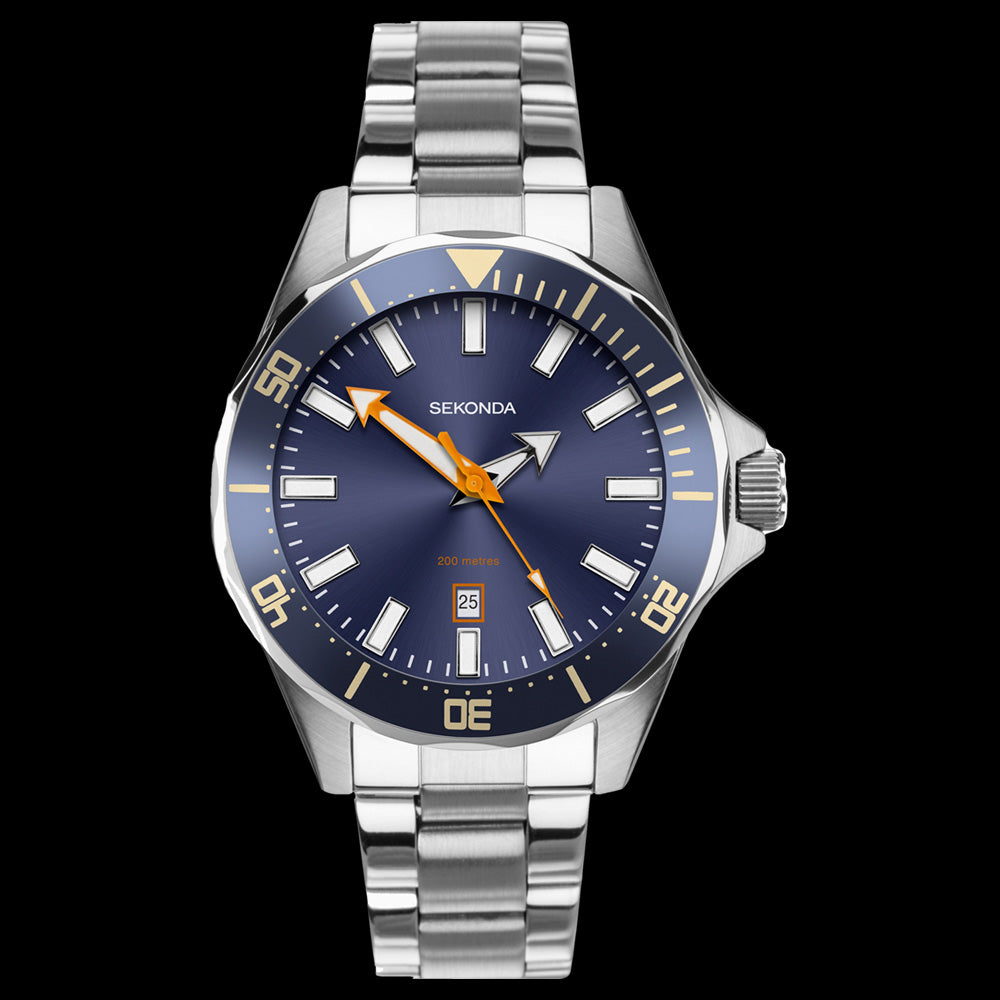 SEKONDA MEN'S BLUE DIAL DIVE WATCH