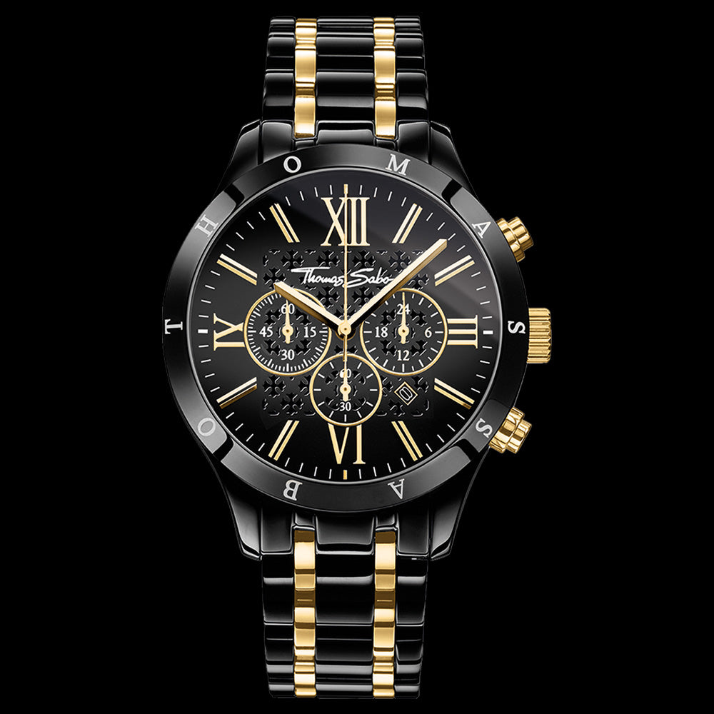 THOMAS SABO MEN'S BLACK GOLD REBEL URBAN WATCH