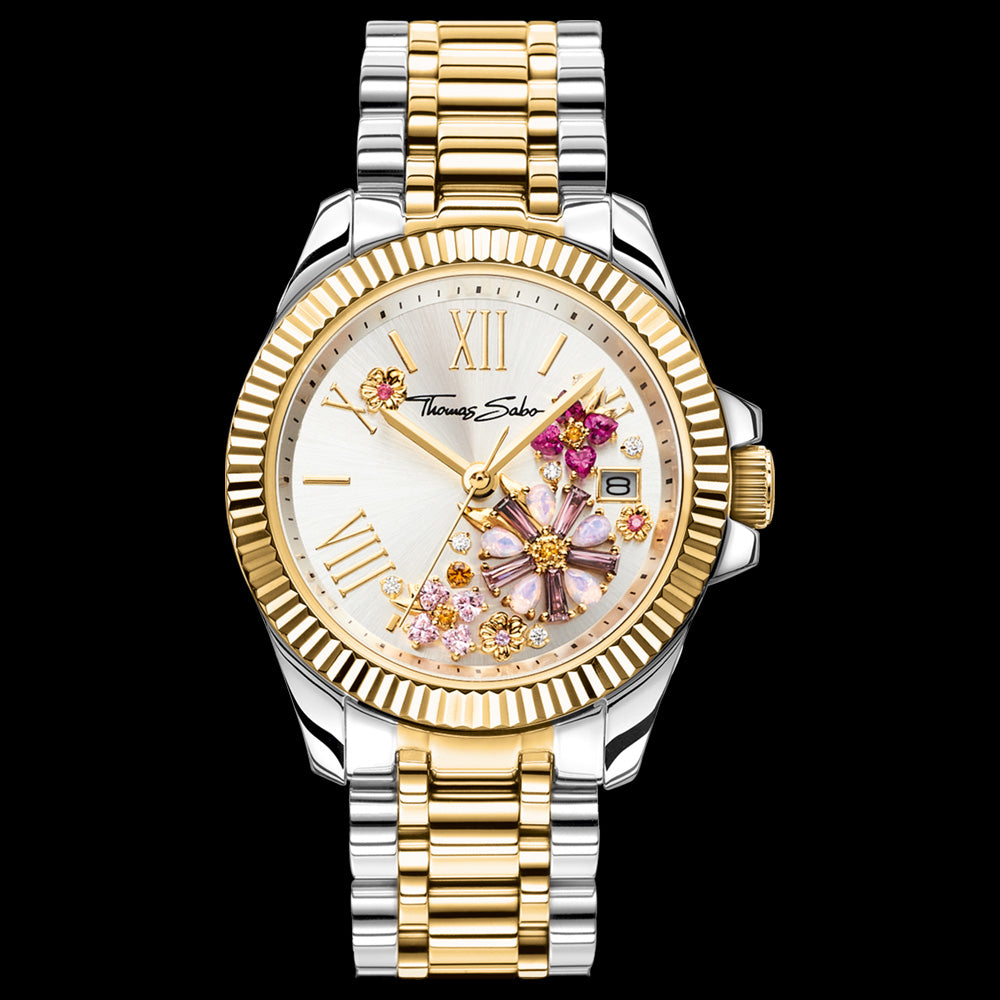 THOMAS SABO LADIES FLOWERS GEMSTONE DIAL TWO-TONE WATCH