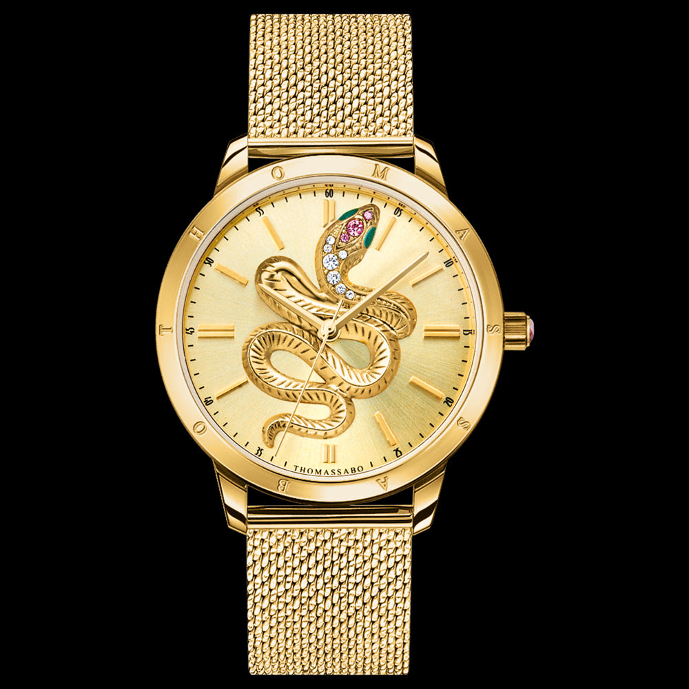 THOMAS SABO LADIES GOLD SNAKE WATCH